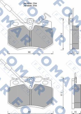FOMAR Friction FO 491981 - Тормозные колодки, дисковые, комплект autospares.lv