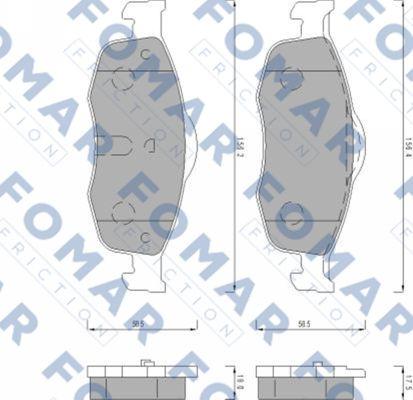 FOMAR Friction FO 491681 - Тормозные колодки, дисковые, комплект autospares.lv