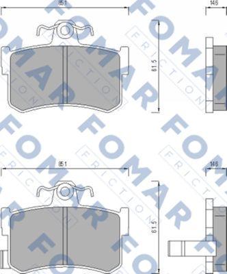 FOMAR Friction FO 491381 - Тормозные колодки, дисковые, комплект autospares.lv