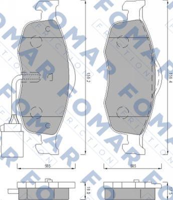 FOMAR Friction FO 493081 - Тормозные колодки, дисковые, комплект autospares.lv