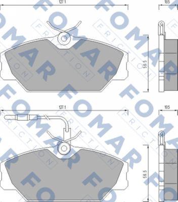 FOMAR Friction FO 492681 - Тормозные колодки, дисковые, комплект autospares.lv