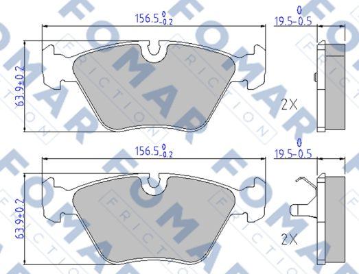 FOMAR Friction FO 449481 - Тормозные колодки, дисковые, комплект autospares.lv