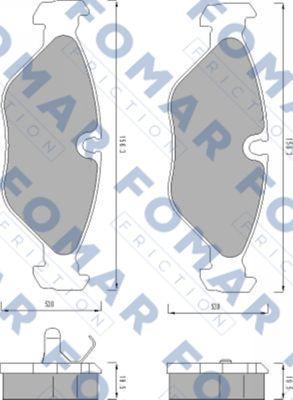 FOMAR Friction FO 449281 - Тормозные колодки, дисковые, комплект autospares.lv