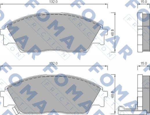 FOMAR Friction FO 444781 - Тормозные колодки, дисковые, комплект autospares.lv