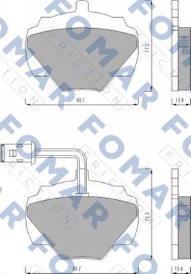 FOMAR Friction FO 446081 - Тормозные колодки, дисковые, комплект autospares.lv