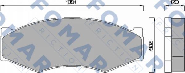 FOMAR Friction FO 441581 - Тормозные колодки, дисковые, комплект autospares.lv