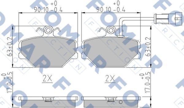 FOMAR Friction FO 448281 - Тормозные колодки, дисковые, комплект autospares.lv