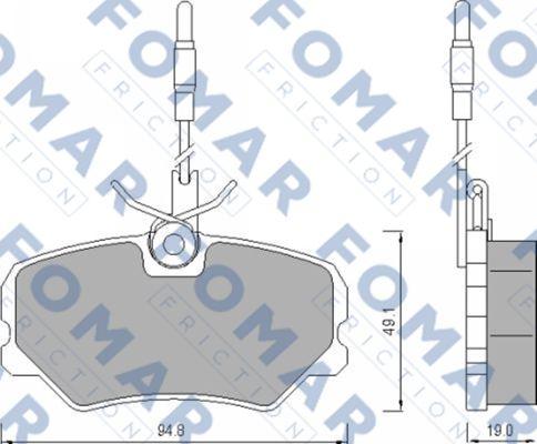 FOMAR Friction FO 443981 - Тормозные колодки, дисковые, комплект autospares.lv