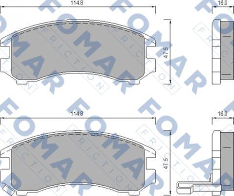 FOMAR Friction FO 443681 - Тормозные колодки, дисковые, комплект autospares.lv