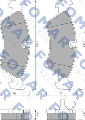 FOMAR Friction FO 443381 - Тормозные колодки, дисковые, комплект autospares.lv