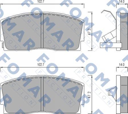 FOMAR Friction FO 447281 - Тормозные колодки, дисковые, комплект autospares.lv