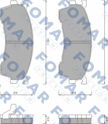 FOMAR Friction FO 459481 - Тормозные колодки, дисковые, комплект autospares.lv