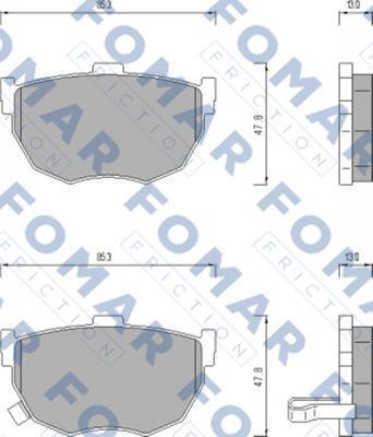 FOMAR Friction FO 451681 - Тормозные колодки, дисковые, комплект autospares.lv