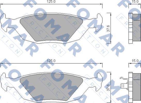 FOMAR Friction FO 451181 - Тормозные колодки, дисковые, комплект autospares.lv