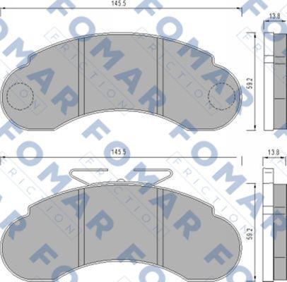 FOMAR Friction FO 458581 - Тормозные колодки, дисковые, комплект autospares.lv