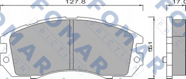 FOMAR Friction FO 464181 - Тормозные колодки, дисковые, комплект autospares.lv