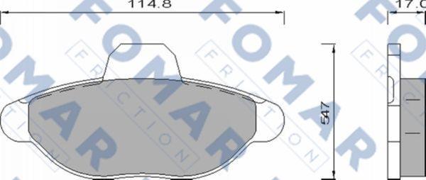 FOMAR Friction FO 465981 - Тормозные колодки, дисковые, комплект autospares.lv