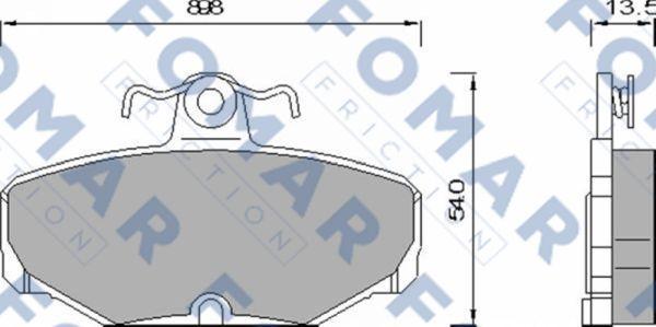 FOMAR Friction FO 468981 - Тормозные колодки, дисковые, комплект autospares.lv