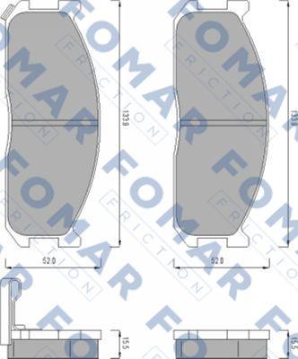 FOMAR Friction FO 462881 - Тормозные колодки, дисковые, комплект autospares.lv