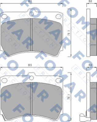 FOMAR Friction FO 462281 - Тормозные колодки, дисковые, комплект autospares.lv