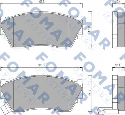 FOMAR Friction FO 484081 - Тормозные колодки, дисковые, комплект autospares.lv