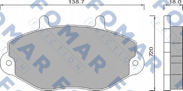 FOMAR Friction FO 486481 - Тормозные колодки, дисковые, комплект autospares.lv