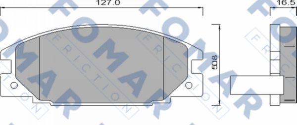 FOMAR Friction FO 486681 - Тормозные колодки, дисковые, комплект autospares.lv