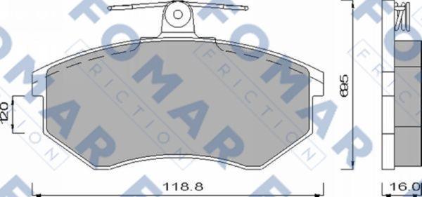 FOMAR Friction FO 488481 - Тормозные колодки, дисковые, комплект autospares.lv