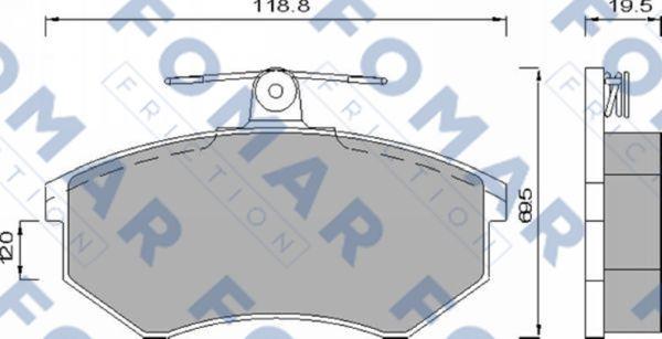 FOMAR Friction FO 488581 - Тормозные колодки, дисковые, комплект autospares.lv
