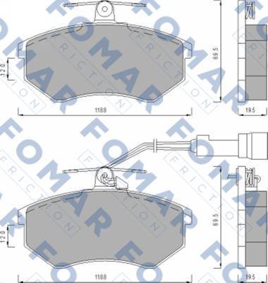 FOMAR Friction FO 488681 - Тормозные колодки, дисковые, комплект autospares.lv