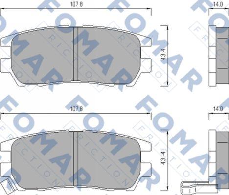 FOMAR Friction FO 482181 - Тормозные колодки, дисковые, комплект autospares.lv