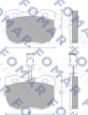 FOMAR Friction FO 487981 - Тормозные колодки, дисковые, комплект autospares.lv