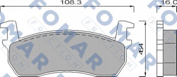 FOMAR Friction FO 434581 - Тормозные колодки, дисковые, комплект autospares.lv