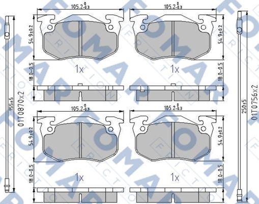 FOMAR Friction FO 435281 - Тормозные колодки, дисковые, комплект autospares.lv