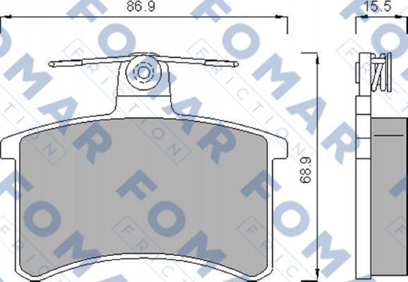 FOMAR Friction FO 436981 - Тормозные колодки, дисковые, комплект autospares.lv