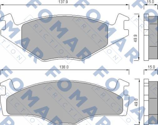 FOMAR Friction FO 436481 - Тормозные колодки, дисковые, комплект autospares.lv