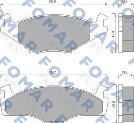 FOMAR Friction FO 436681 - Тормозные колодки, дисковые, комплект autospares.lv