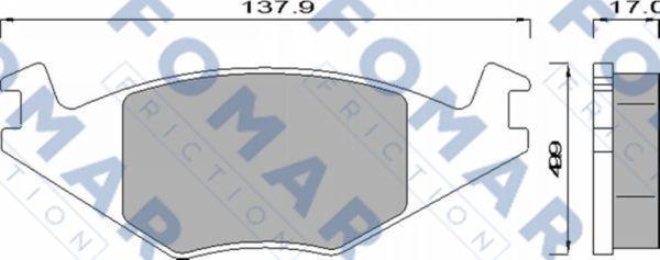 FOMAR Friction FO 436881 - Тормозные колодки, дисковые, комплект autospares.lv