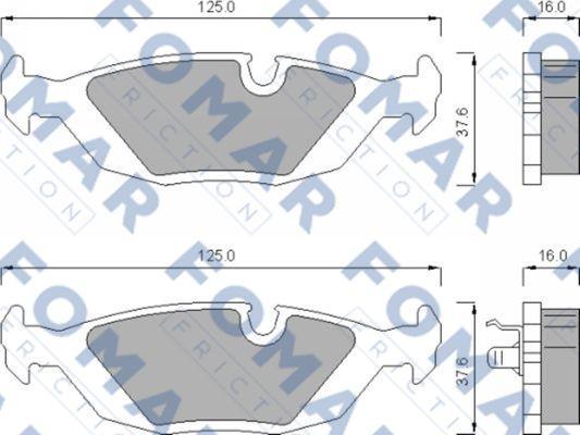 FOMAR Friction FO 438181 - Тормозные колодки, дисковые, комплект autospares.lv