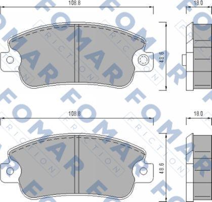 FOMAR Friction FO 433481 - Тормозные колодки, дисковые, комплект autospares.lv