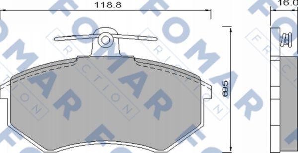 FOMAR Friction FO 433281 - Тормозные колодки, дисковые, комплект autospares.lv