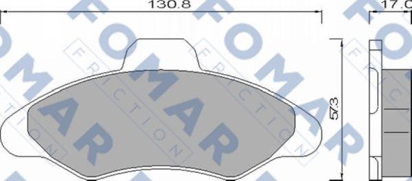 FOMAR Friction FO 432481 - Тормозные колодки, дисковые, комплект autospares.lv