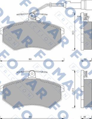 FOMAR Friction FO 432881 - Тормозные колодки, дисковые, комплект autospares.lv