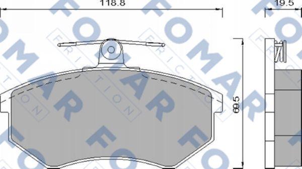 FOMAR Friction FO 432781 - Тормозные колодки, дисковые, комплект autospares.lv