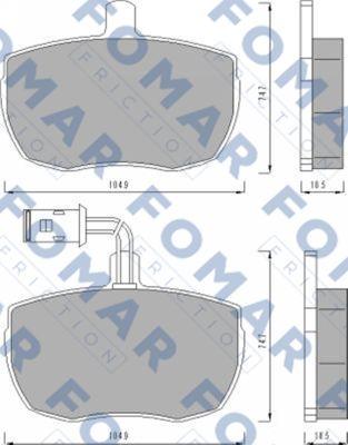 FOMAR Friction FO 437881 - Тормозные колодки, дисковые, комплект autospares.lv