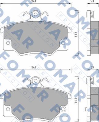 FOMAR Friction FO 437381 - Тормозные колодки, дисковые, комплект autospares.lv
