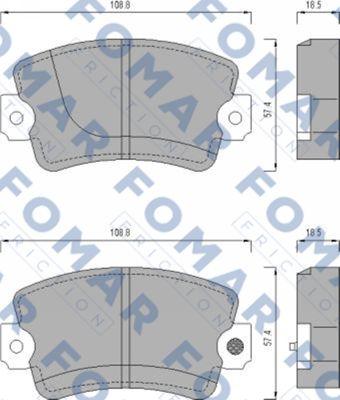 FOMAR Friction FO 429081 - Тормозные колодки, дисковые, комплект autospares.lv