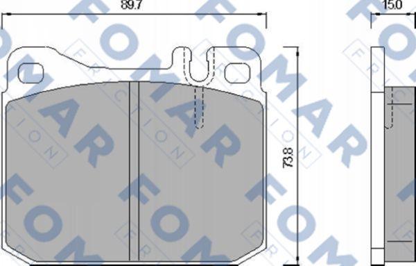 FOMAR Friction FO 424281 - Тормозные колодки, дисковые, комплект autospares.lv