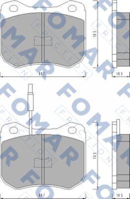 FOMAR Friction FO 426281 - Тормозные колодки, дисковые, комплект autospares.lv