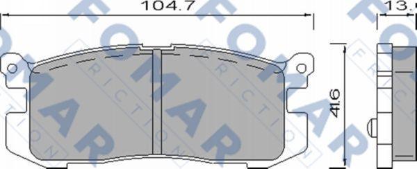 FOMAR Friction FO 420581 - Тормозные колодки, дисковые, комплект autospares.lv